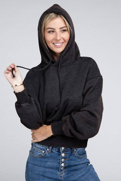 Acid Wash Fleece Hoodie ZENANA