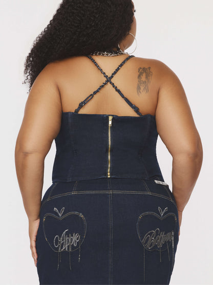 Denim Chain Link Corset