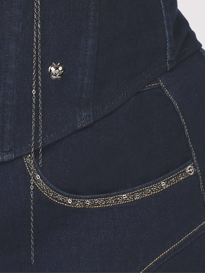 Denim Chain Link Corset