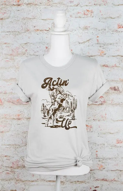 Actin Up Cowgirl Graphic Tee Ocean and 7th