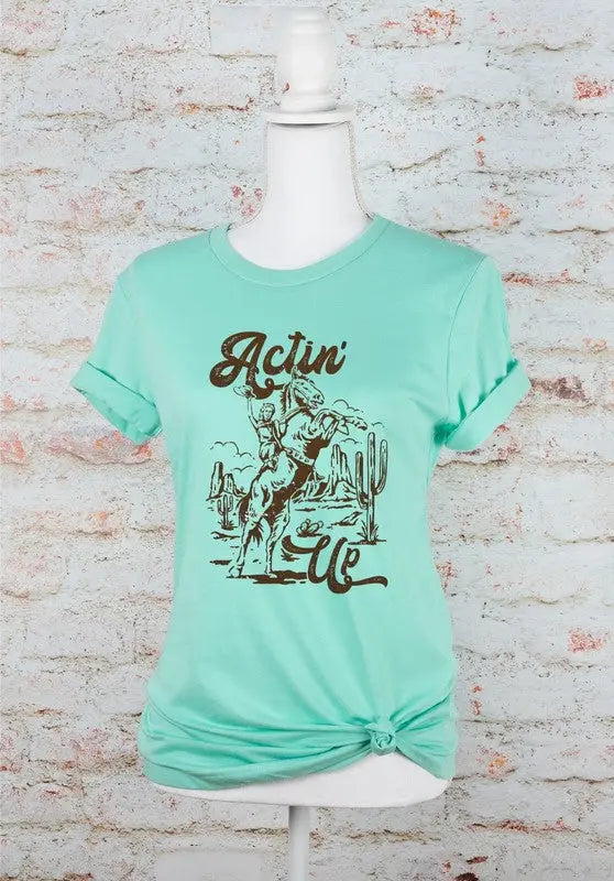 Actin Up Cowgirl Graphic Tee Ocean and 7th