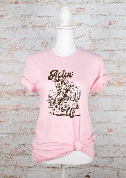 Actin Up Cowgirl Graphic Tee Ocean and 7th