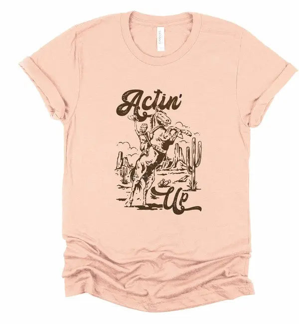 Actin Up Cowgirl Graphic Tee Ocean and 7th
