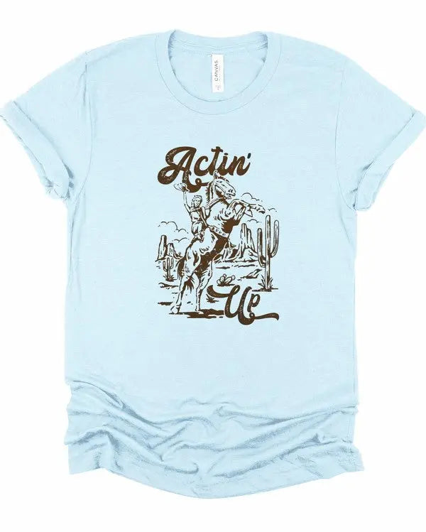 Actin Up Cowgirl Graphic Tee Ocean and 7th
