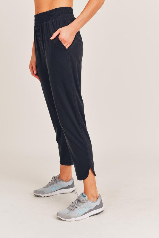 Athleisure Joggers with Curved Notch Hem Eye Candy Sensation