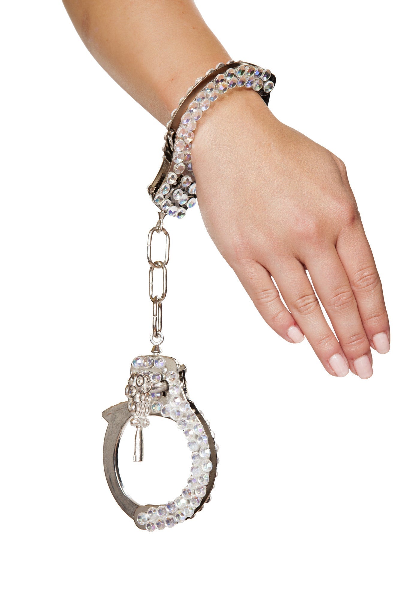 CU102 - Silver Handcuffs with Rhinestones Eye Candy Sensation