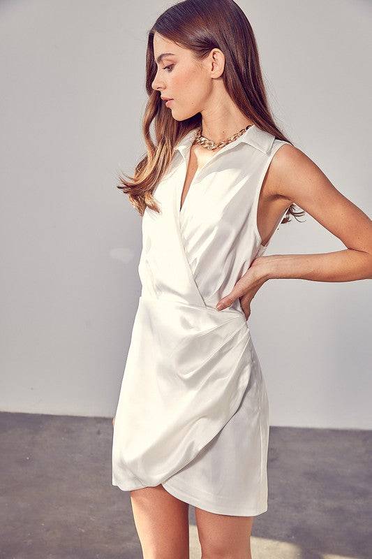 Collar Wrap Dress Eye Candy Sensation