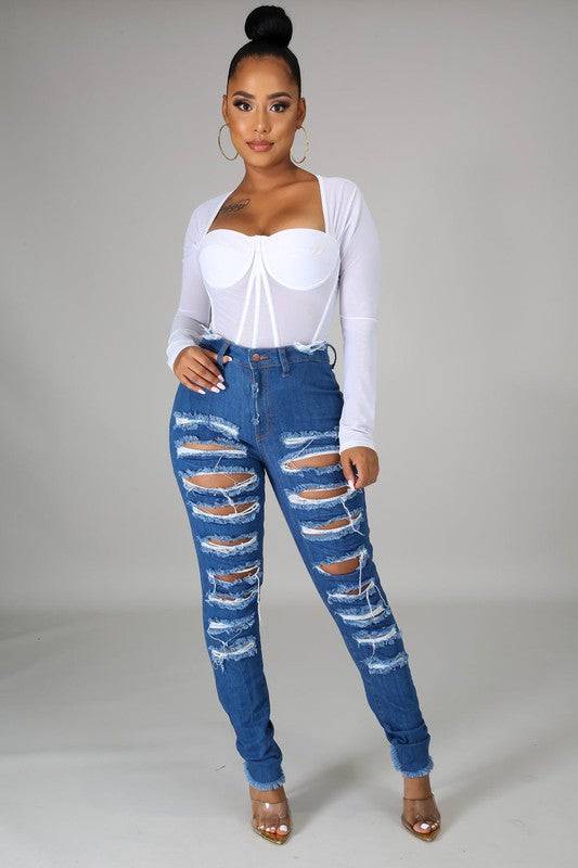 DENIM JEANS MULTI CUT Eye Candy Sensation