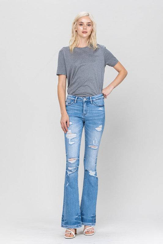 DISTRESSED MID RISE FLARE Eye Candy Sensation