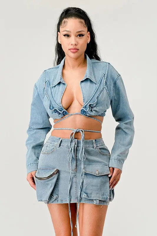 Denim Desire Crop Jacket Athina