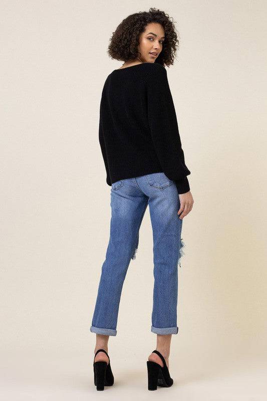 Distressed Boyfriend Jeans Eye Candy Sensation