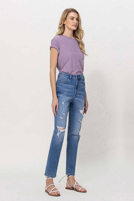 Distressed Mom Jeans Eye Candy Sensation