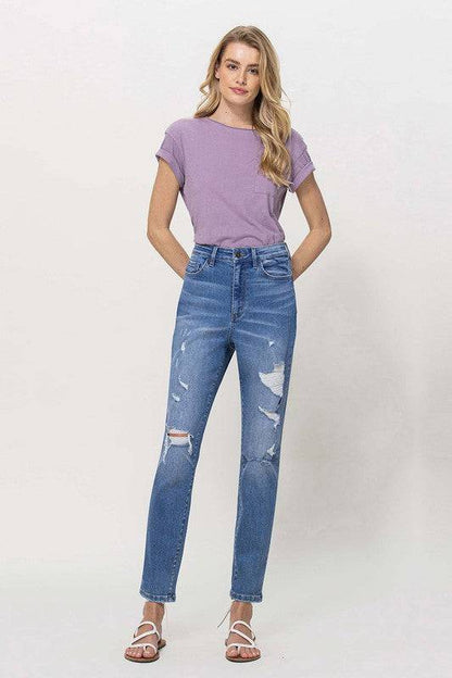 Distressed Mom Jeans Eye Candy Sensation