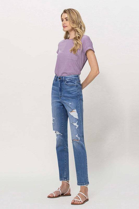 Distressed Mom Jeans Eye Candy Sensation