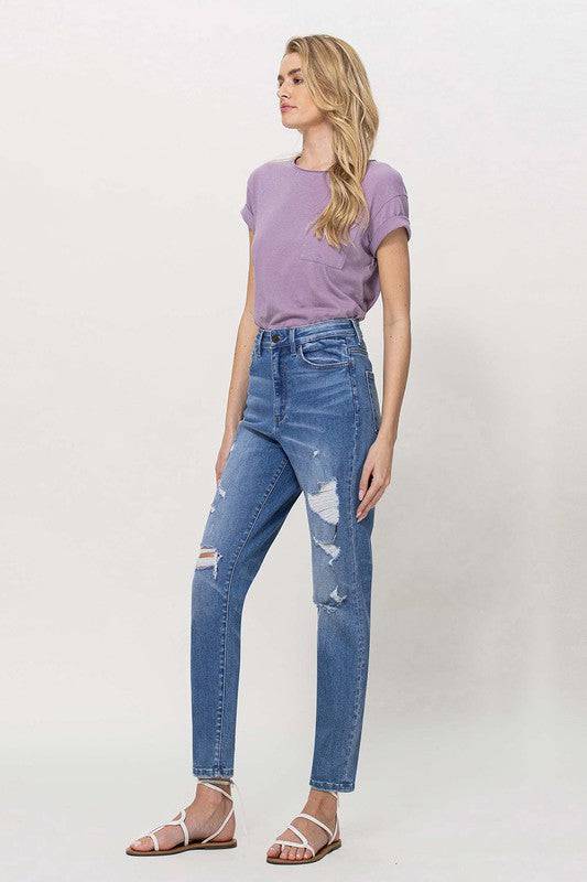 Distressed Mom Jeans Eye Candy Sensation