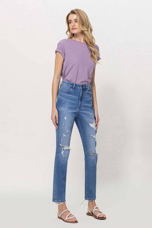 Distressed Mom Jeans Eye Candy Sensation