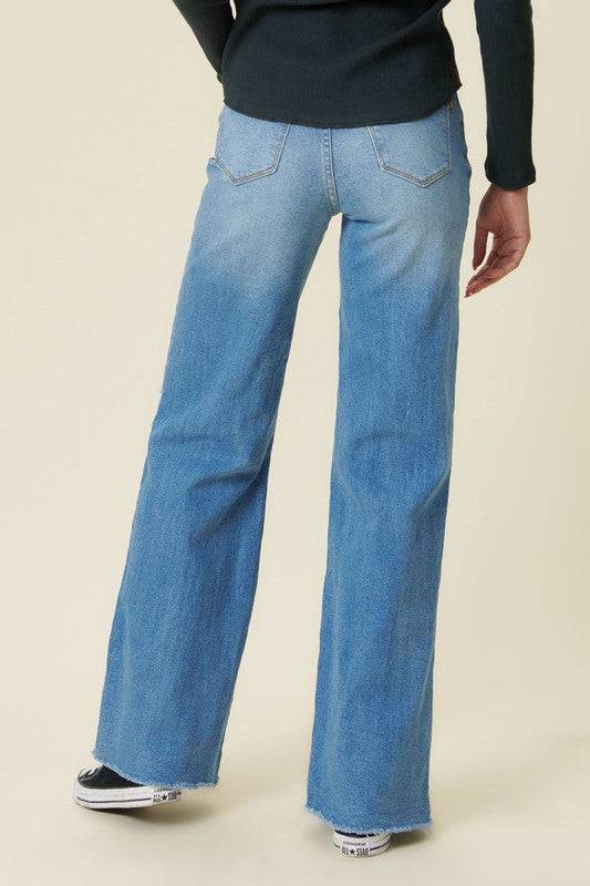 Distressed Wide Fit Jeans Eye Candy Sensation