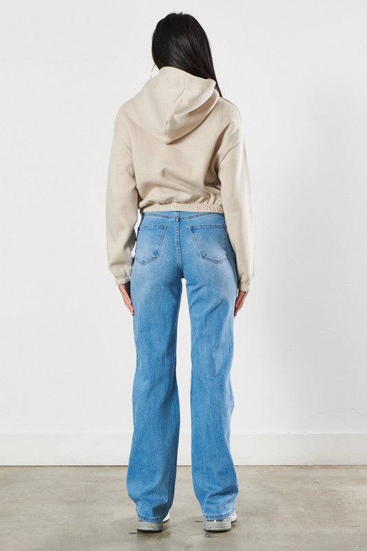 Distressed Wide Leg Jeans Eye Candy Sensation