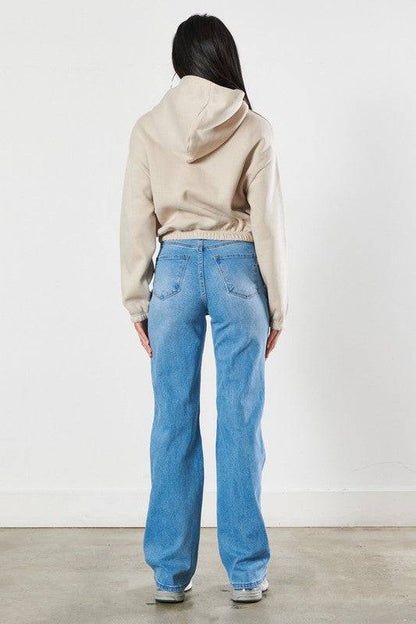 Distressed Wide Leg Jeans Eye Candy Sensation