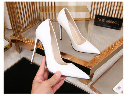 Patent Leather Pointed Stiletto High Heels Women's