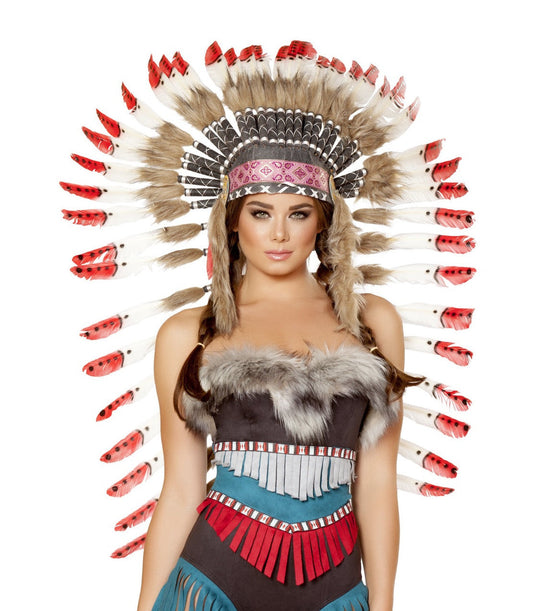 H4727 - Indian Headdress with Red Tips Eye Candy Sensation