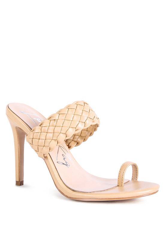 HIGH PERKS WOVEN STRAP TOE RING SANDALS Eye Candy Sensation