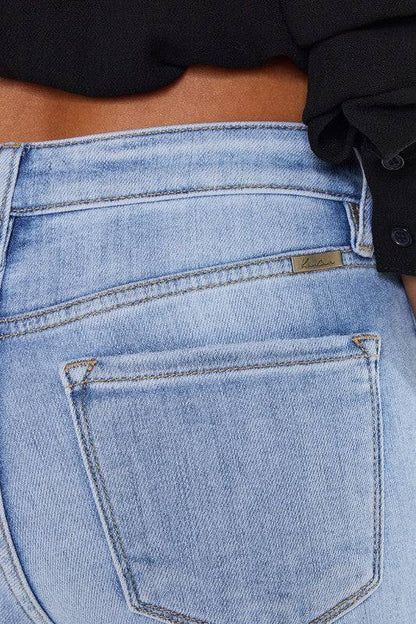 High Rise Crop Bootcut Denim Pants Eye Candy Sensation