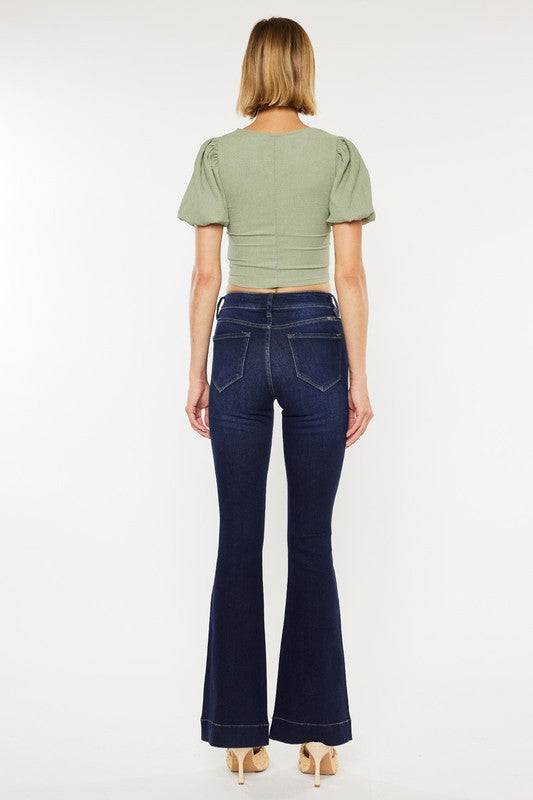 High Rise Dark Wash Flare Eye Candy Sensation