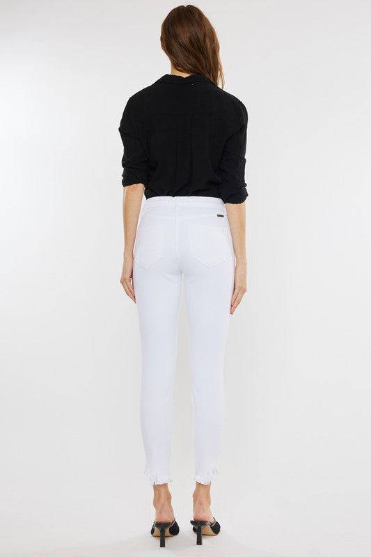 High Rise Hem Detail Ankle Skinny Jeans Eye Candy Sensation
