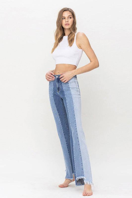 High Rise Relaxed Flare With Uneven Raw Hem Eye Candy Sensation
