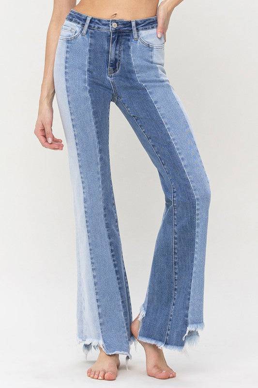 High Rise Relaxed Flare With Uneven Raw Hem Eye Candy Sensation