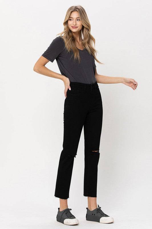 High Rise Straight w Raw Hem Eye Candy Sensation