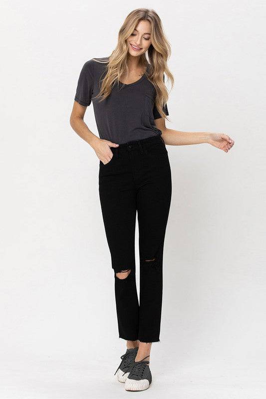 High Rise Straight w Raw Hem Eye Candy Sensation