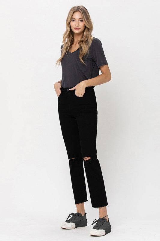 High Rise Straight w Raw Hem Eye Candy Sensation