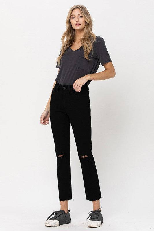 High Rise Straight w Raw Hem Eye Candy Sensation
