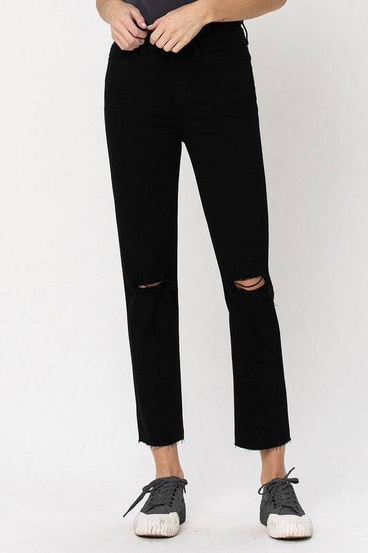 High Rise Straight w Raw Hem Eye Candy Sensation