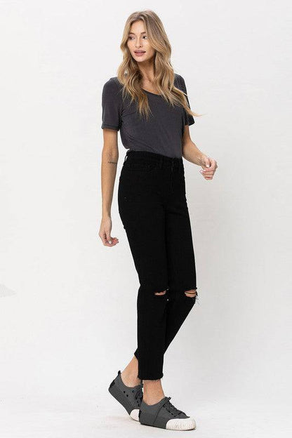 High Rise Straight w Raw Hem Eye Candy Sensation