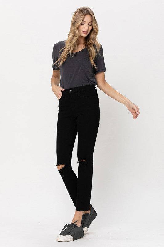 High Rise Straight w Raw Hem Eye Candy Sensation