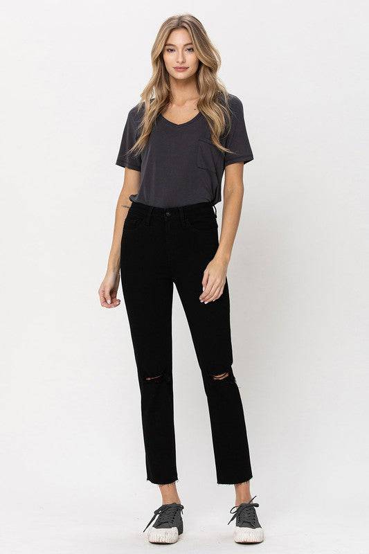 High Rise Straight w Raw Hem Eye Candy Sensation
