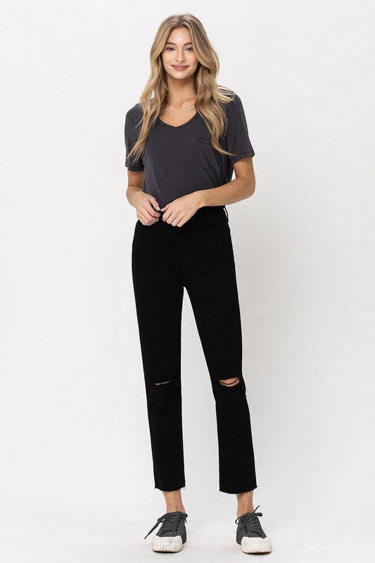 High Rise Straight w Raw Hem Eye Candy Sensation