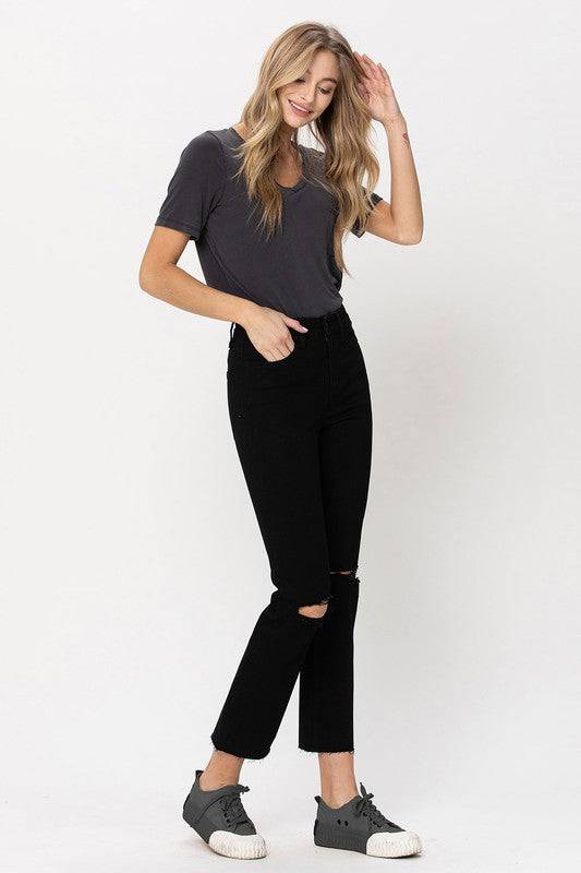 High Rise Straight w Raw Hem Eye Candy Sensation