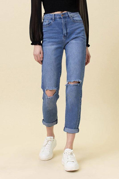 High Waisted Boyfriend Jeans Eye Candy Sensation