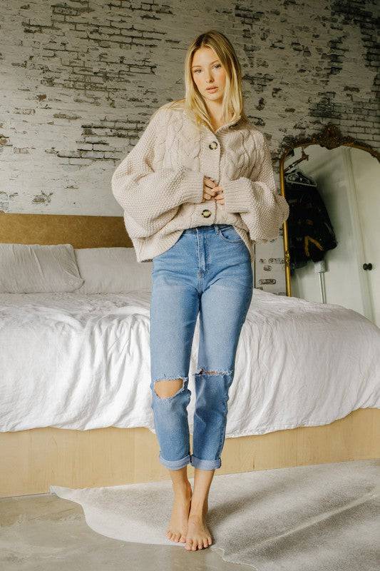 High Waisted Boyfriend Jeans Eye Candy Sensation