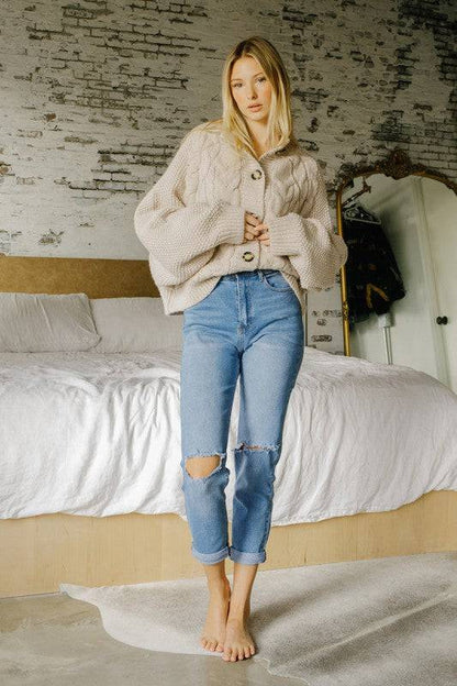 High Waisted Boyfriend Jeans Eye Candy Sensation