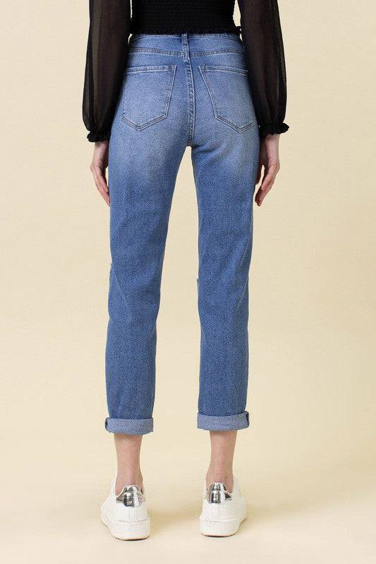 High Waisted Boyfriend Jeans Eye Candy Sensation