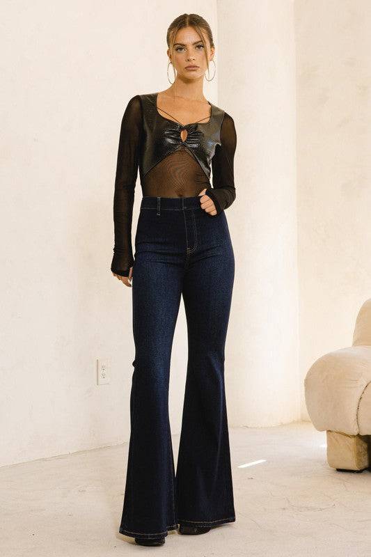 High Waisted Flare Jean Eye Candy Sensation