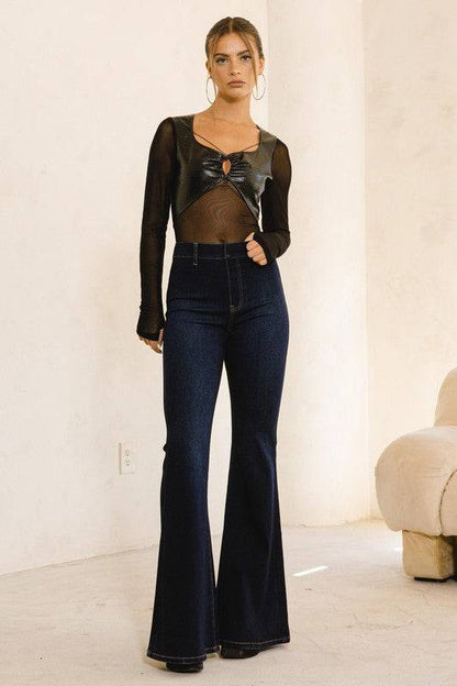 High Waisted Flare Jean Eye Candy Sensation