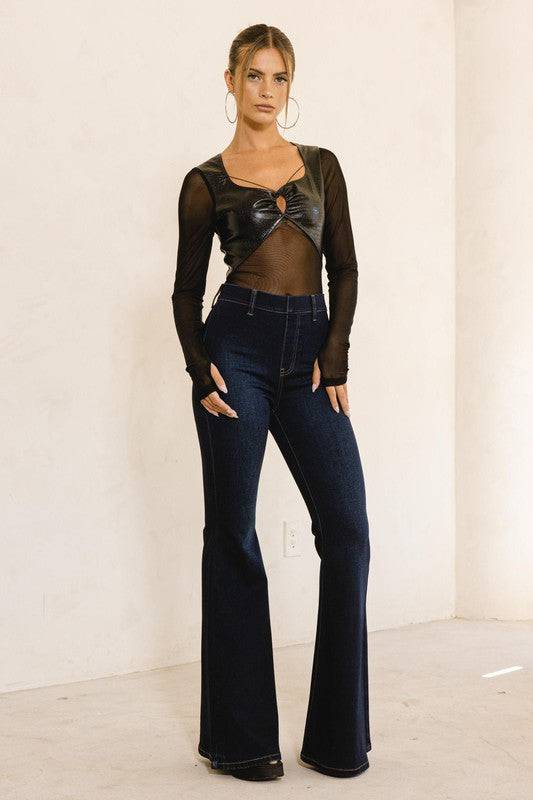 High Waisted Flare Jean Eye Candy Sensation