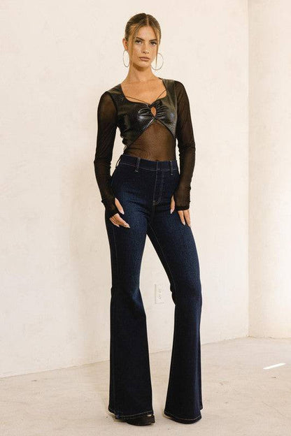 High Waisted Flare Jean Eye Candy Sensation