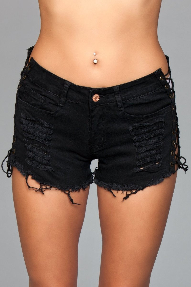 J5BK Looped In Distressed Shorts - Eye Candy Sensation